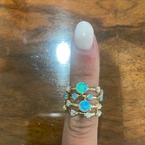 4 Stackable Opal Rings